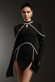 Teagan Long Sleeves High Neck Irregular Puff Sleeves Mini Dress